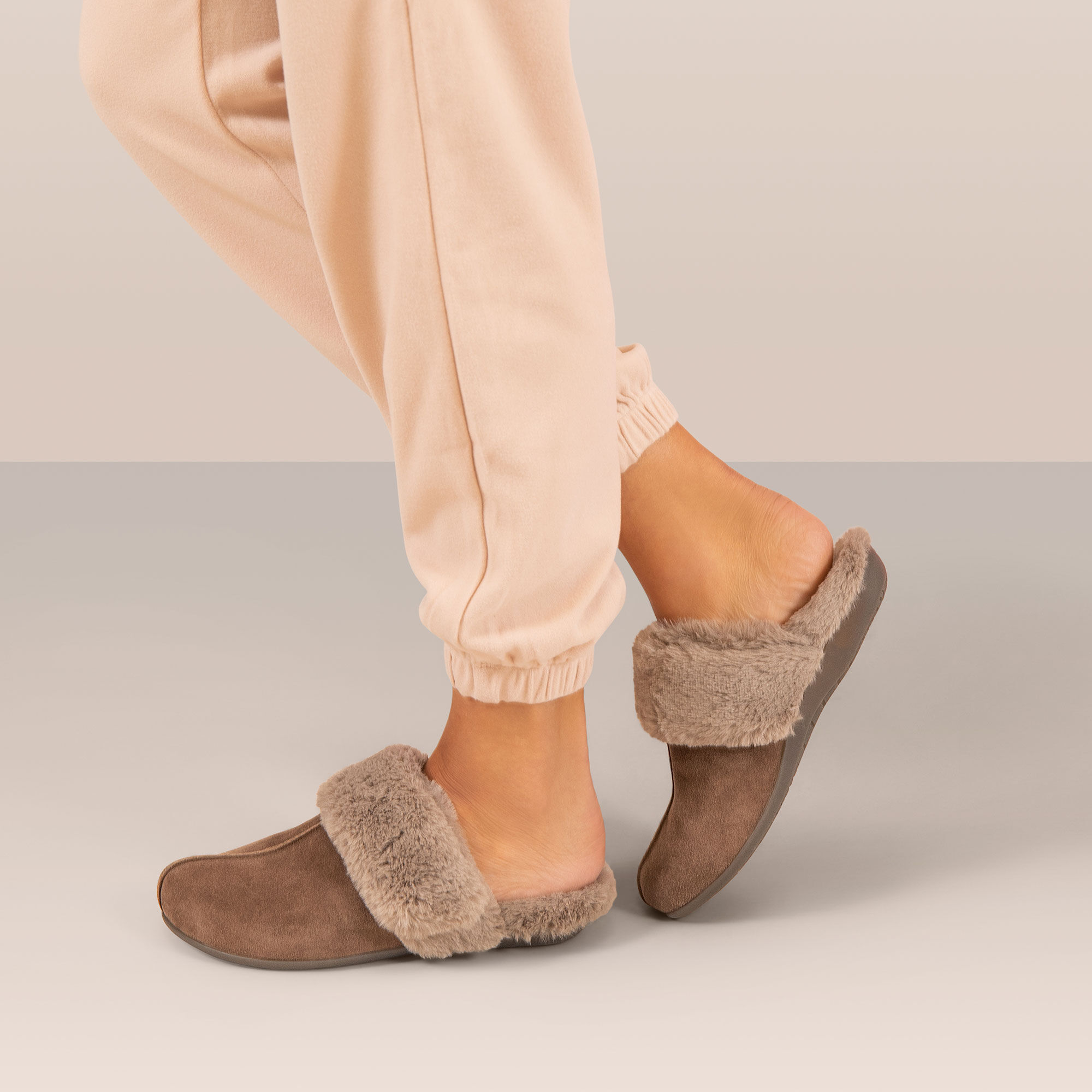 Shearling slippers arch cheap support